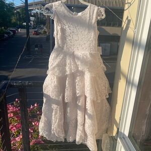 Joyfolie White Ruffled Tiered Sundress for Brides
